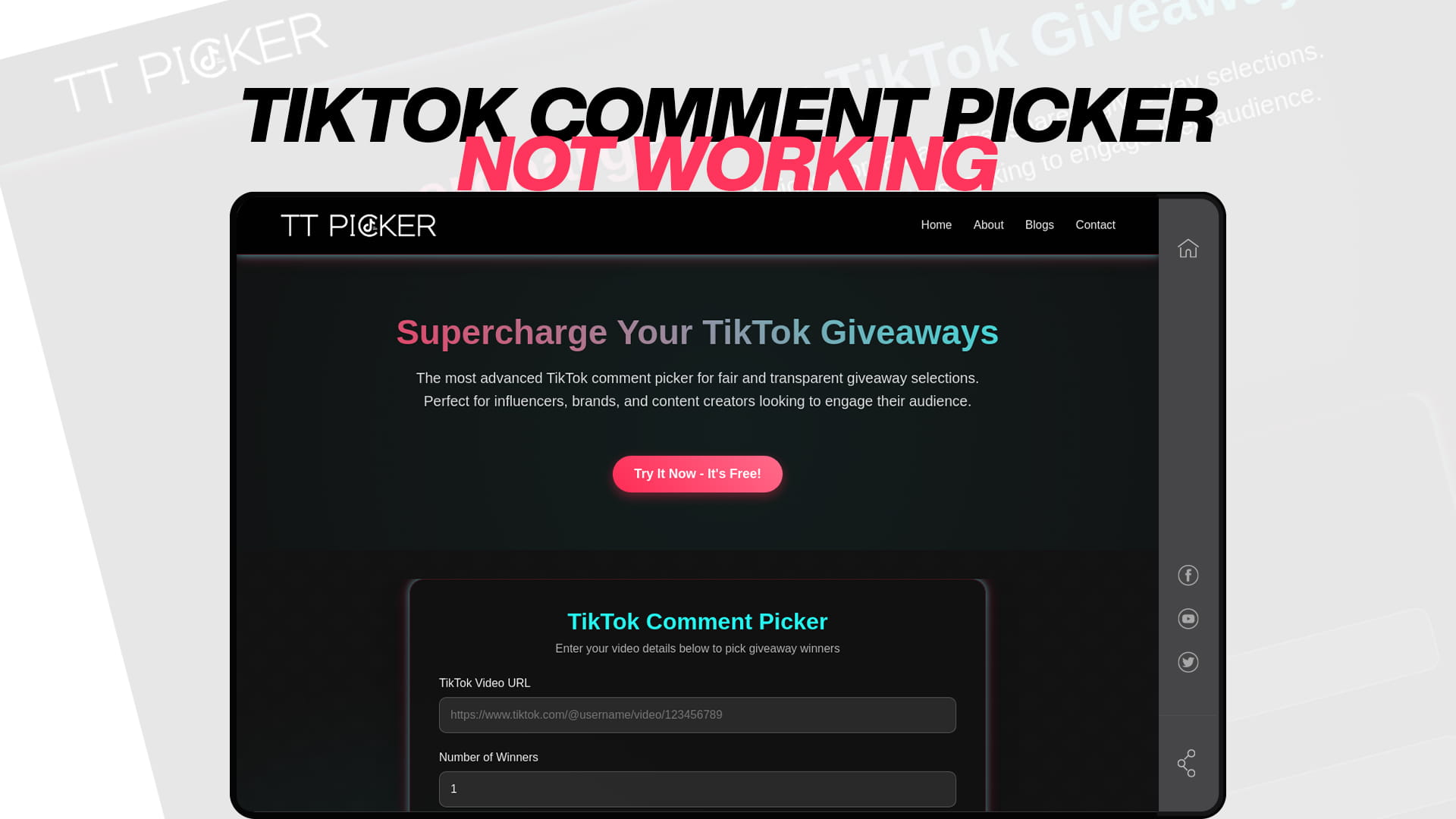 TikTok Comment Picker not Working