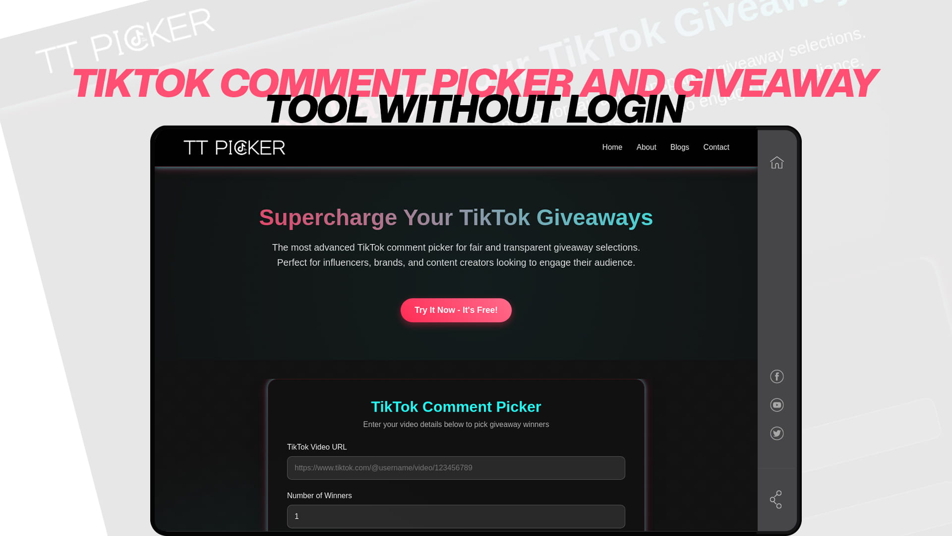 TikTok Comment Picker and Giveaway Tool Without Login