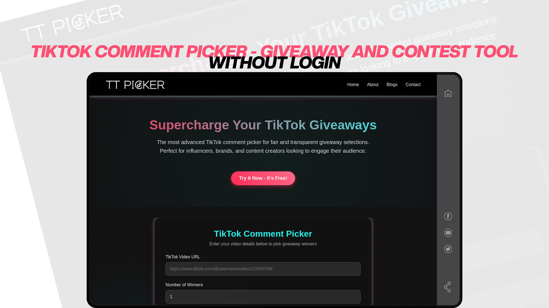 TikTok Comment Picker - Giveaway and Contest Tool Without Login