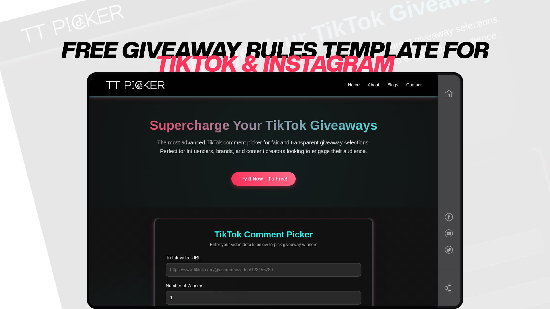 Free Giveaway Rules Template for TikTok & Instagram
