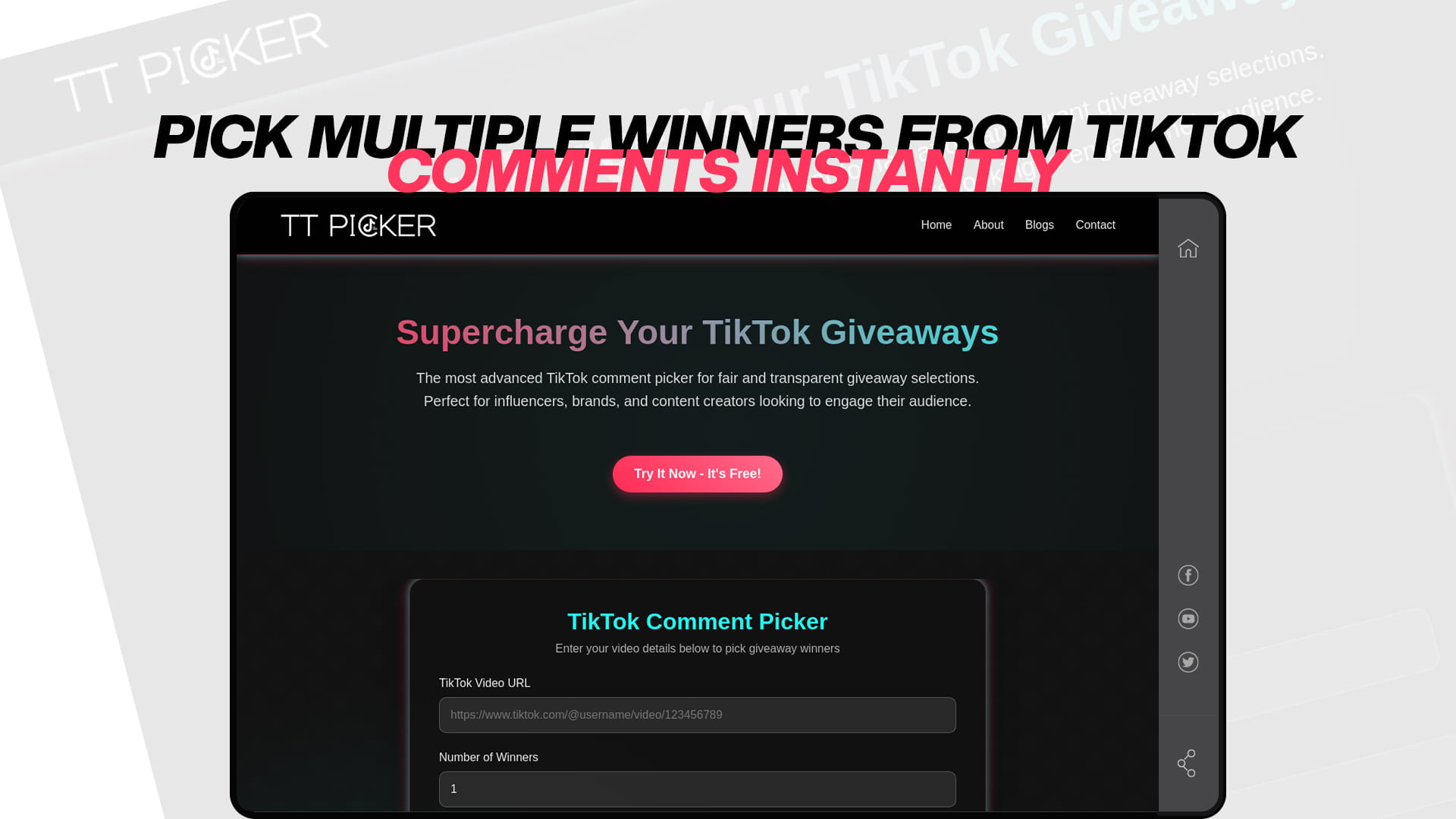 Pick Multiple Winners from TikTok Comments Instantly